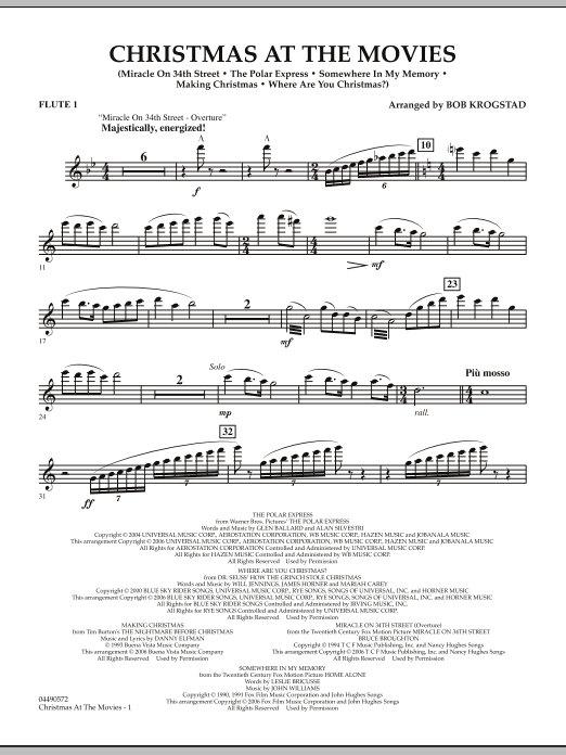 Learn to play Bob Krogstad Christmas At The Movies - Flute 1 sheet music for Full Orchestra in minutes. Bob Krogstad Christmas At The Movies - Flute 1 sheet music notes and chords. Download Printable PDF.