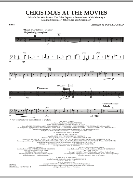 Learn to play Bob Krogstad Christmas At The Movies - String Bass sheet music for Full Orchestra in minutes. Bob Krogstad Christmas At The Movies - String Bass sheet music notes and chords. Download Printable PDF.