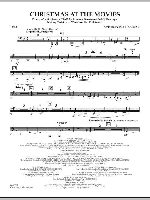 Learn to play Bob Krogstad Christmas At The Movies - Tuba sheet music for Full Orchestra in minutes. Bob Krogstad Christmas At The Movies - Tuba sheet music notes and chords. Download Printable PDF.