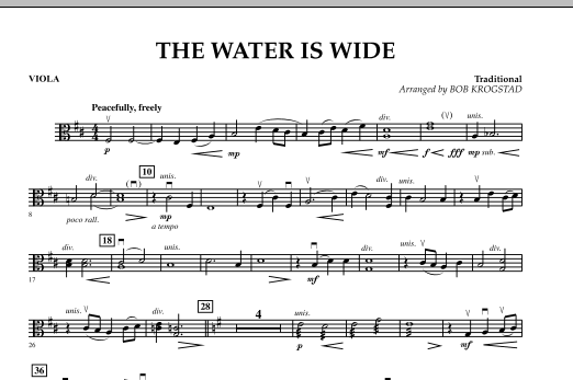 Bob Krogstad The Water Is Wide Viola Sheet Music Pdf Notes Chords Folk Score Orchestra Download Printable Sku 294995