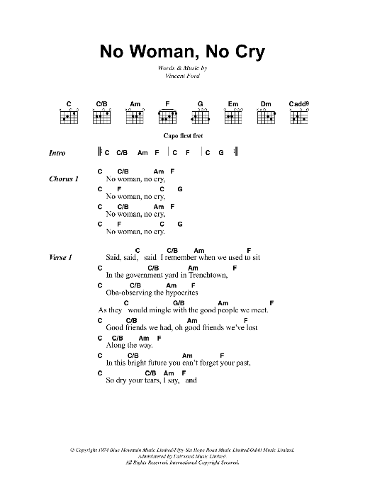 No Woman No Cry (arr. Accubass) Sheet Music