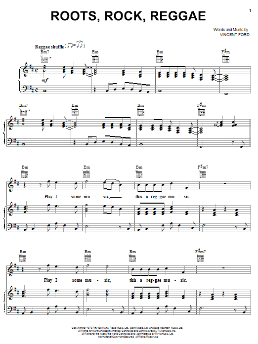 Learn to play Bob Marley Roots, Rock, Reggae sheet music for Piano, Vocal & Guitar (Right-Hand Melody) in minutes. Bob Marley Roots, Rock, Reggae sheet music notes and chords. Download Printable PDF.
