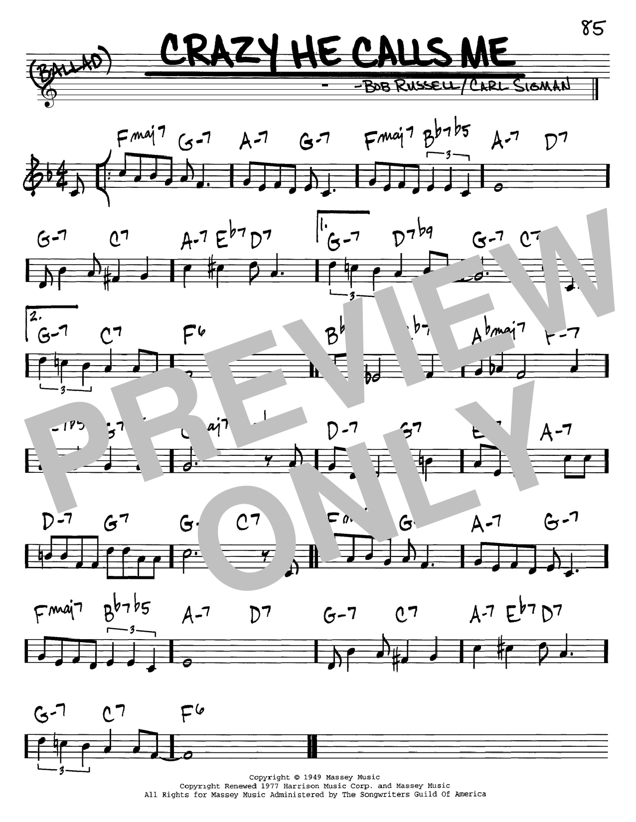 Bob Russell Crazy She Calls Me Sheet Music Pdf Notes Chords Jazz Score Real Book Melody Lyrics Chords C Instruments Download Printable Sku 74474 The impossible will take a little while. bob russell crazy she calls me sheet music notes chords download printable real book melody lyrics chords c instruments pdf score sku