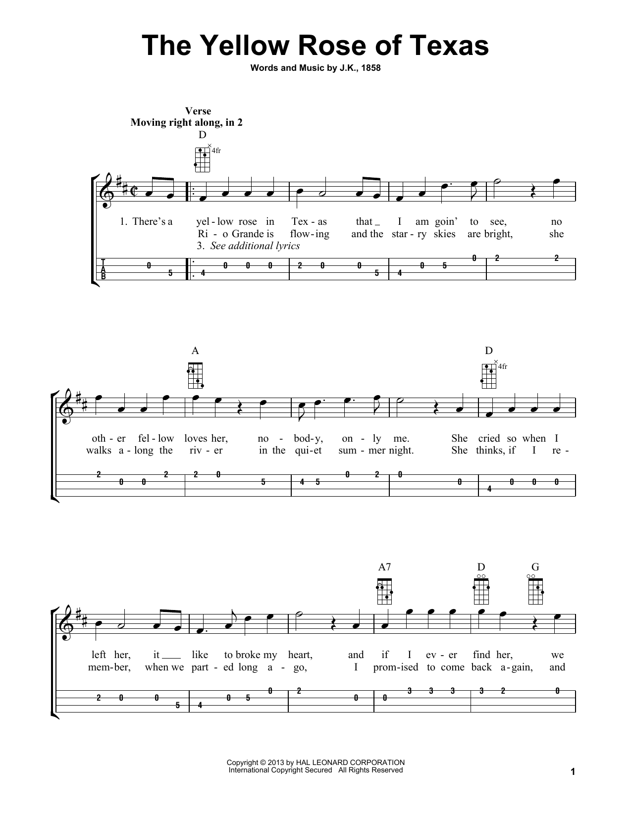 Bobby Westfall The Yellow Rose Of Texas (arr. Bobby Westfall) sheet music notes and chords. Download Printable PDF.