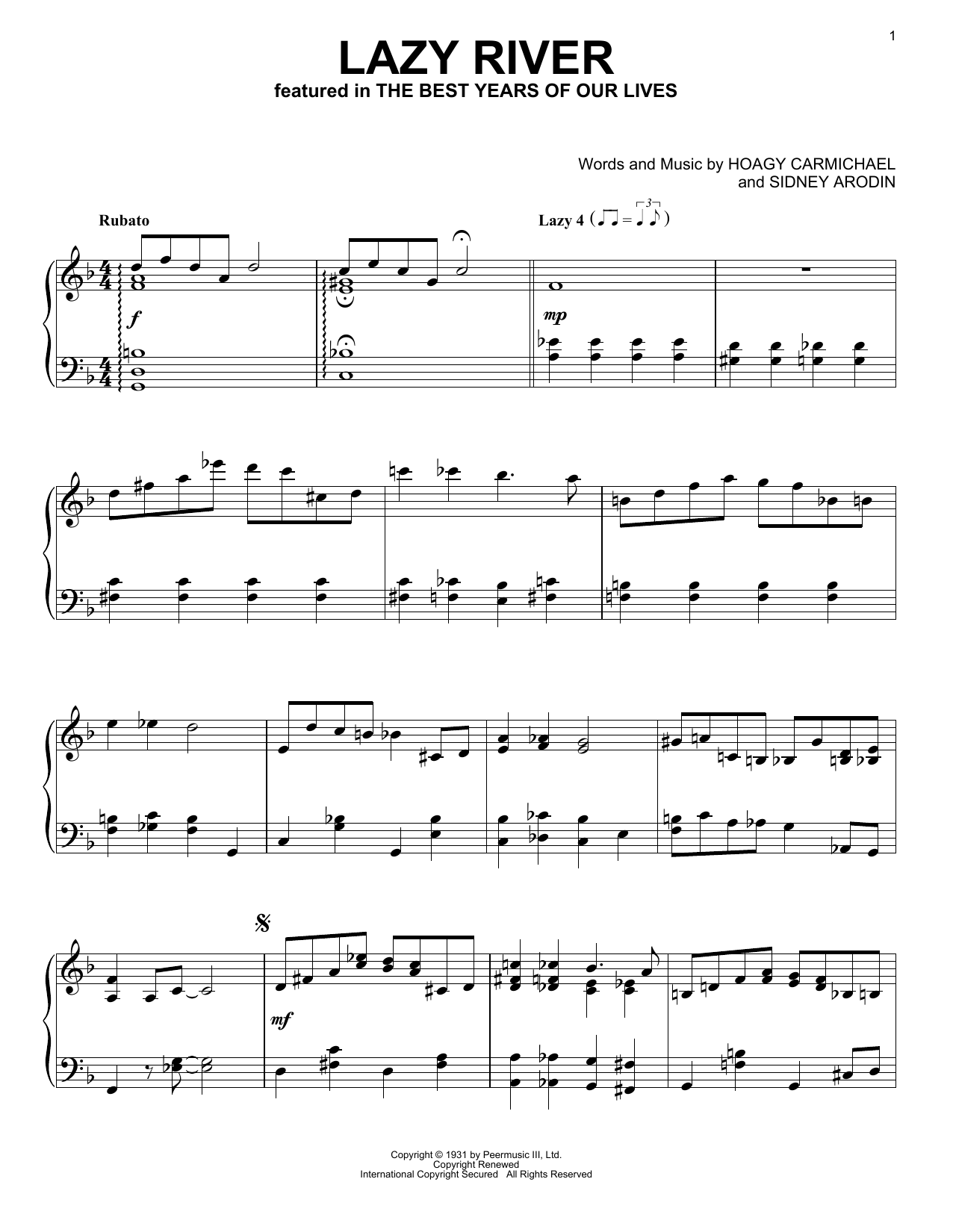 Learn to play Bobby Darin Lazy River sheet music for Piano Solo in minutes. Bobby Darin Lazy River sheet music notes and chords. Download Printable PDF.