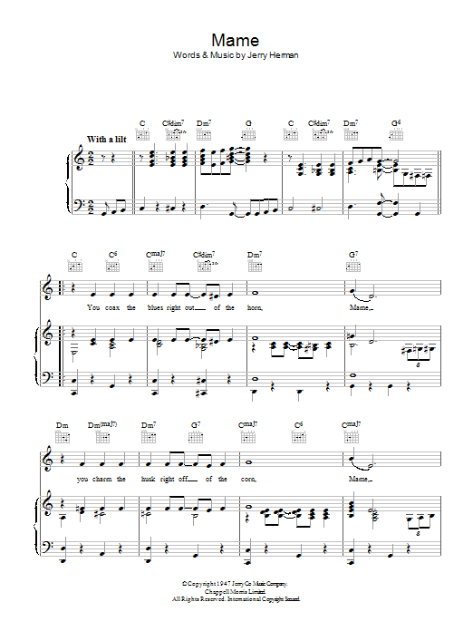 Bobby Darin Mame sheet music notes and chords. Download Printable PDF.