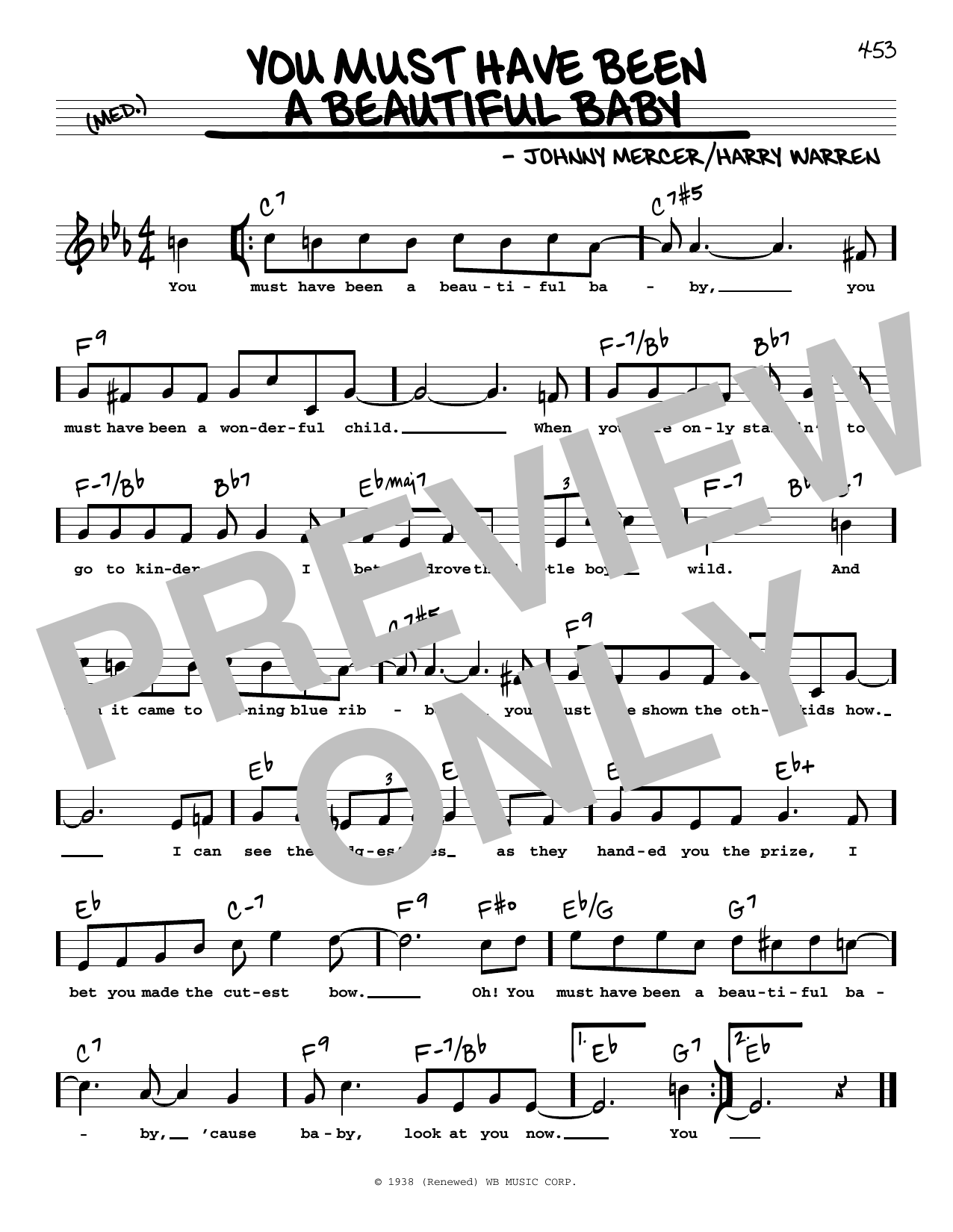 Bobby Darin You Must Have Been A Beautiful Baby High Voice Sheet Music Notes Chords Download Printable Pdf 471055 Score
