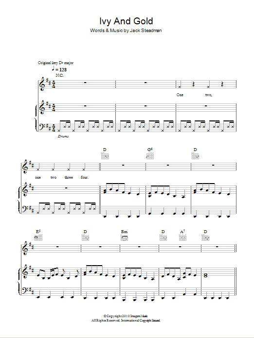 Bombay Bicycle Club Ivy & Gold sheet music notes and chords. Download Printable PDF.