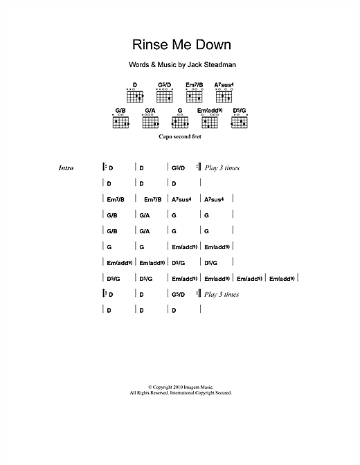 Bombay Bicycle Club Rinse Me Down Sheet Music Pdf Notes Chords Rock Score Guitar Chords Lyrics Download Printable Sku 107414