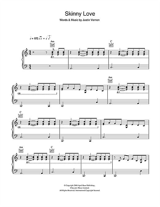 genopfyldning Kvarter Belønning Bon Iver "Skinny Love" Sheet Music PDF Notes, Chords | Pop Score Ukulele  Download Printable. SKU: 160946