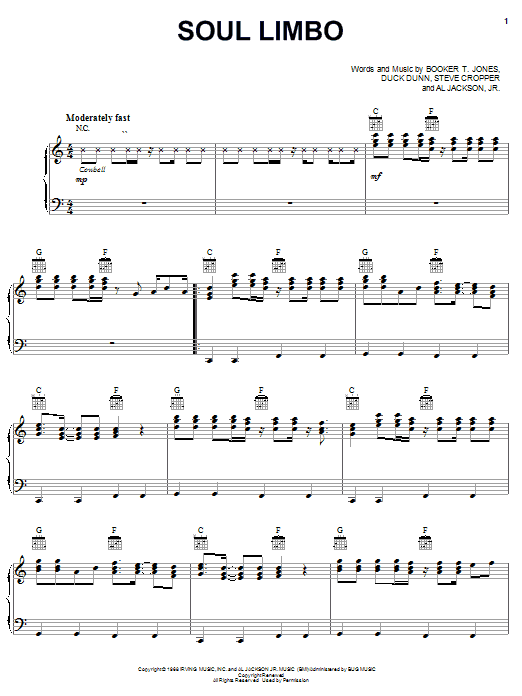 Learn to play Booker T and The MGs Soul Limbo sheet music for Alto Sax Solo in minutes. Price: 6.9900$ Booker T and The MGs Soul Limbo sheet music notes and chords arranged for Alto Sax Solo