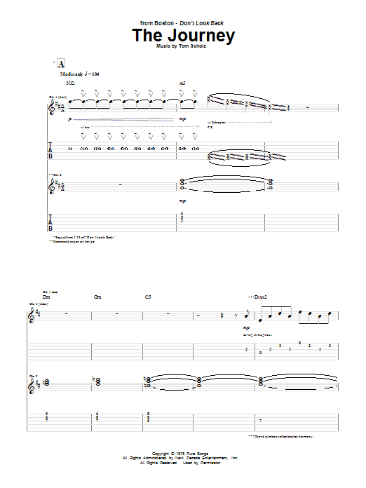 Boston The Journey sheet music notes and chords. Download Printable PDF.