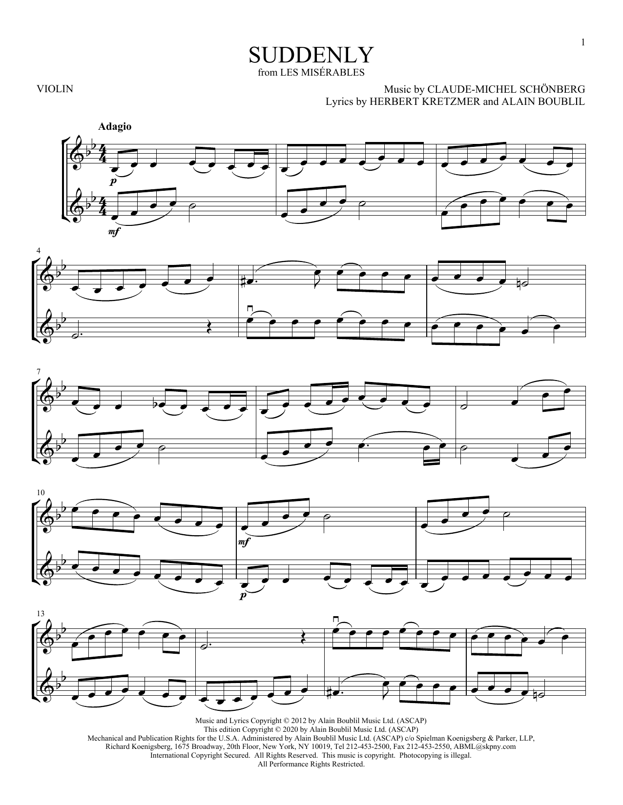 Learn to play Boublil and Schonberg Suddenly (from Les Miserables) sheet music for Piano, Vocal & Guitar (Right-Hand Melody) in minutes. Boublil and Schonberg Suddenly (from Les Miserables) sheet music notes and chords. Download Printable PDF.