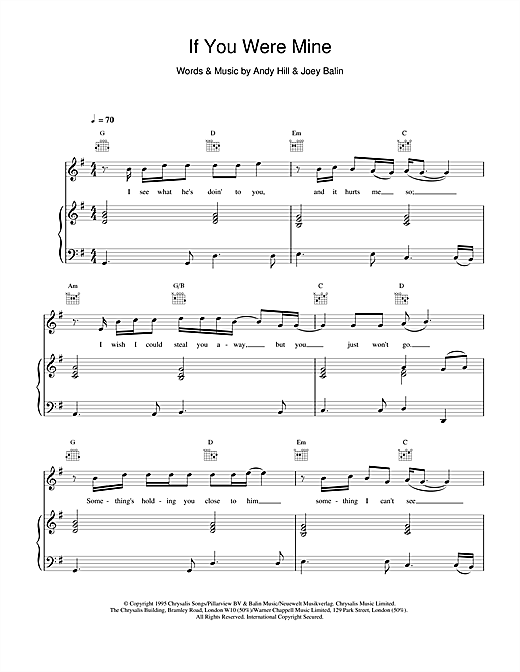 Boyzone If You Were Mine sheet music notes and chords. Download Printable PDF.