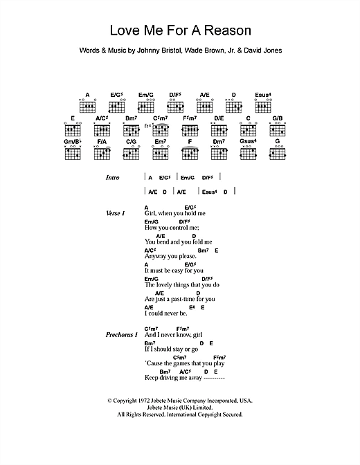 Boyzone Love Me For A Reason Sheet Music Pdf Notes Chords Pop Score Guitar Chords Lyrics Download Printable Sku 105359