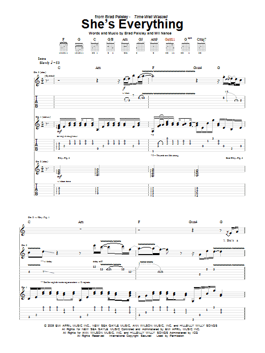 Brad Paisley She's Everything sheet music notes and chords. Download Printable PDF.
