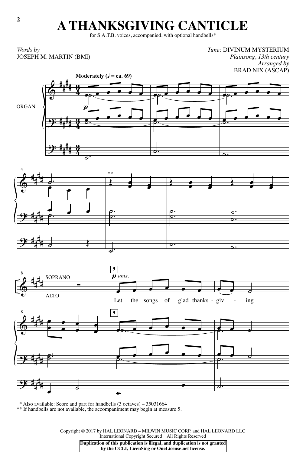 Brad Nix A Thanksgiving Canticle sheet music notes and chords. Download Printable PDF.