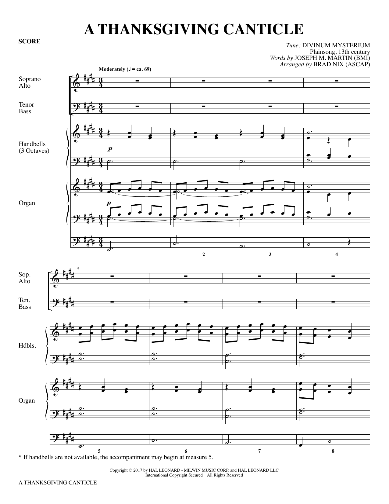Learn to play Brad Nix A Thanksgiving Canticle - Full Score sheet music for Choir Instrumental Pak in minutes. Brad Nix A Thanksgiving Canticle - Full Score sheet music notes and chords. Download Printable PDF.