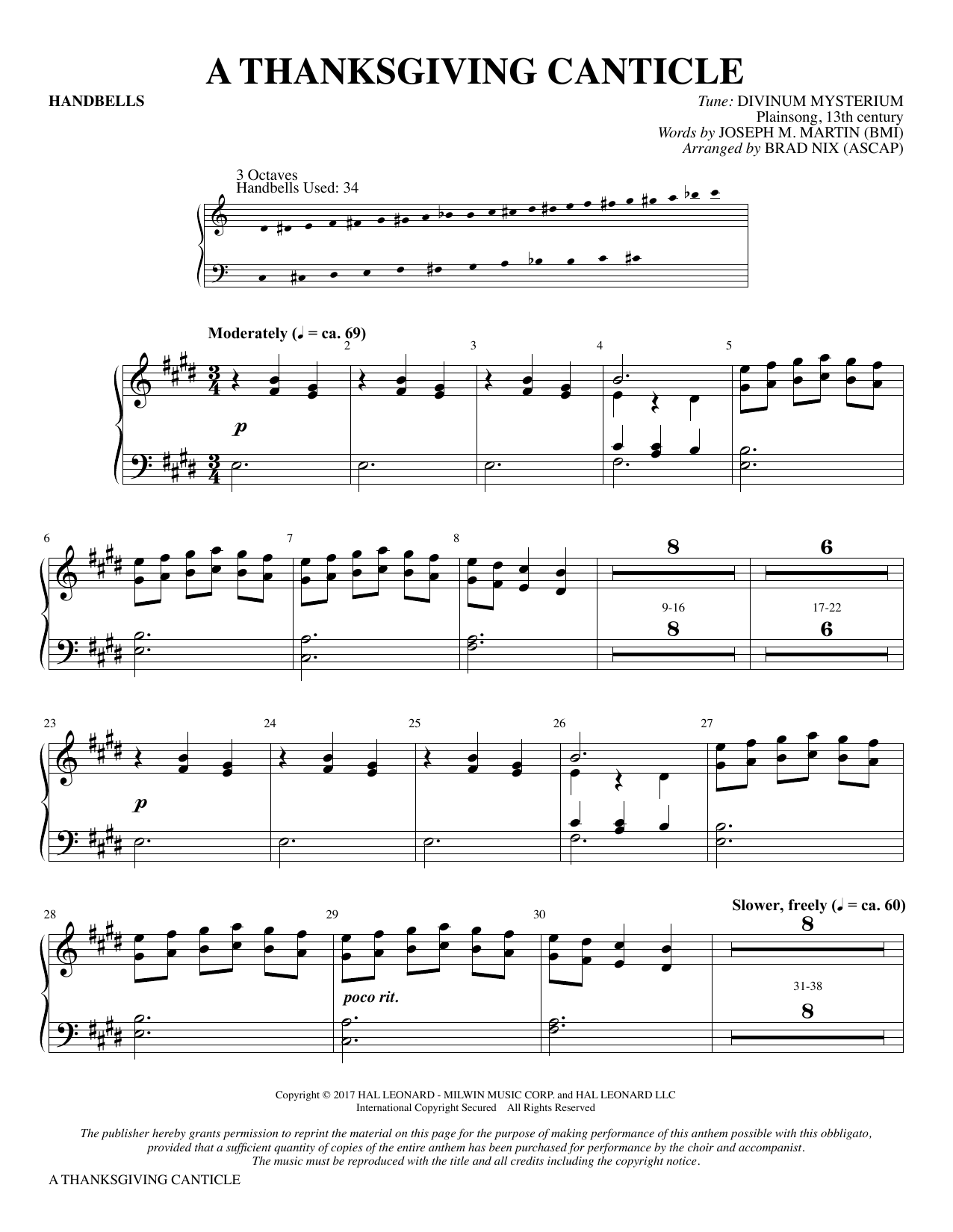 Learn to play Brad Nix A Thanksgiving Canticle - Handbells sheet music for Choir Instrumental Pak in minutes. Brad Nix A Thanksgiving Canticle - Handbells sheet music notes and chords. Download Printable PDF.