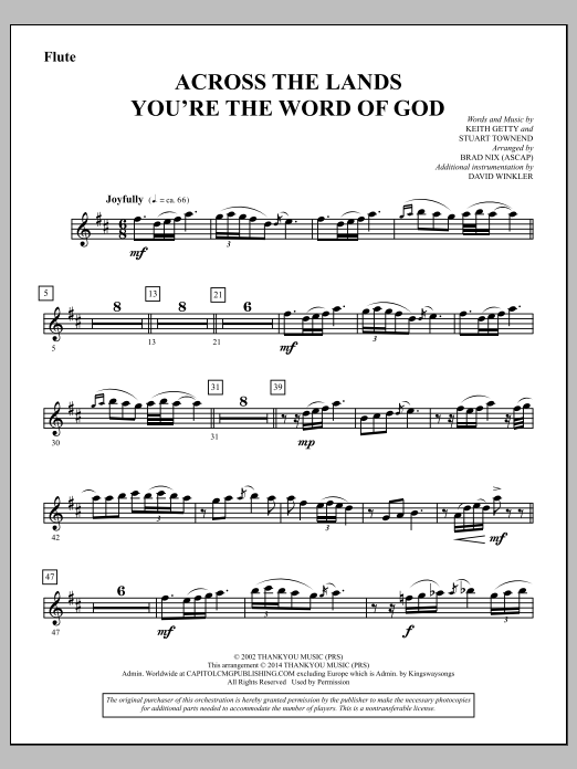 Learn to play Brad Nix Across the Lands You're the Word of God - Flute sheet music for Choir Instrumental Pak in minutes. Brad Nix Across the Lands You're the Word of God - Flute sheet music notes and chords. Download Printable PDF.