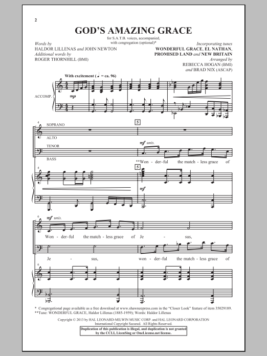 Learn to play Brad Nix God's Amazing Grace sheet music for SATB Choir in minutes. Brad Nix God's Amazing Grace sheet music notes and chords. Download Printable PDF.
