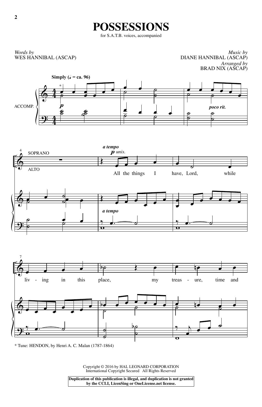 Brad Nix Possessions sheet music notes and chords. Download Printable PDF.