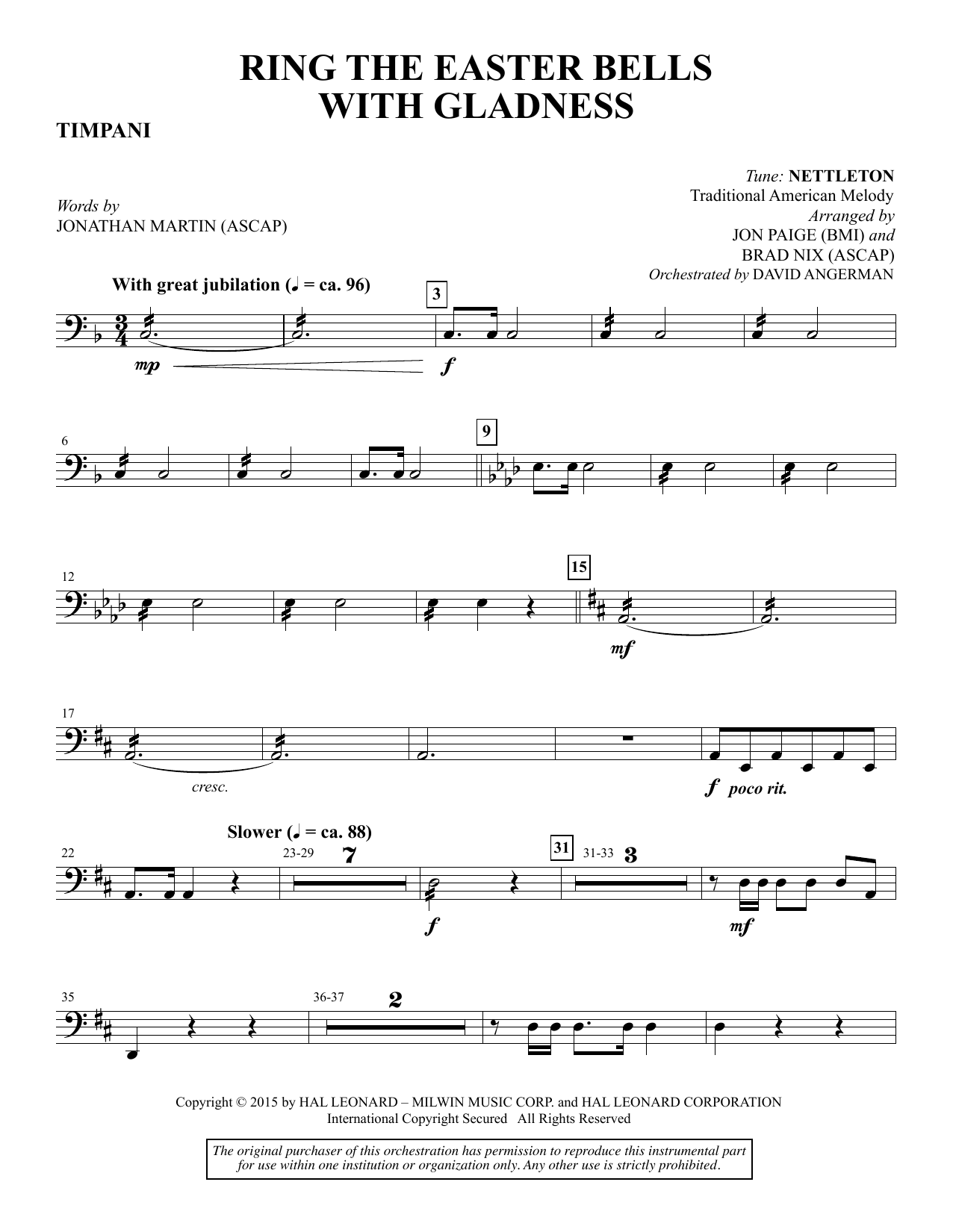 Learn to play Brad Nix Ring the Easter Bells with Gladness - Timpani sheet music for Choir Instrumental Pak in minutes. Brad Nix Ring the Easter Bells with Gladness - Timpani sheet music notes and chords. Download Printable PDF.