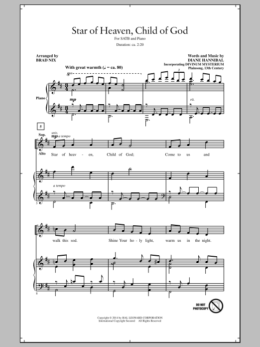 Learn to play Brad Nix Star Of Heaven, Child Of God sheet music for SATB Choir in minutes. Price: 3.9900$ Brad Nix Star Of Heaven, Child Of God sheet music notes and chords arranged for SATB Choir