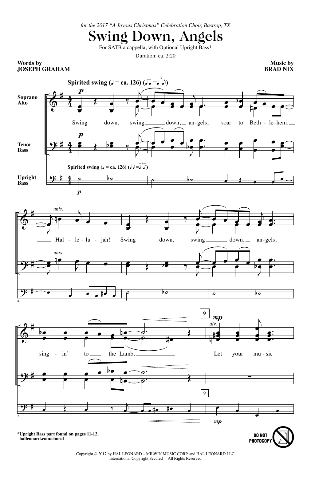 Learn to play Brad Nix Swing Down, Angels sheet music for SATB Choir in minutes. Brad Nix Swing Down, Angels sheet music notes and chords. Download Printable PDF.
