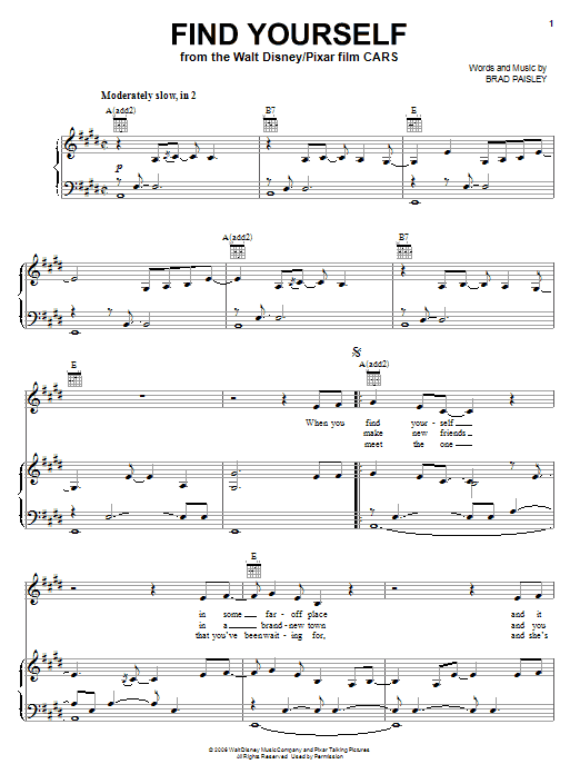 Learn to play Brad Paisley Find Yourself sheet music for Piano Solo in minutes. Brad Paisley Find Yourself sheet music notes and chords