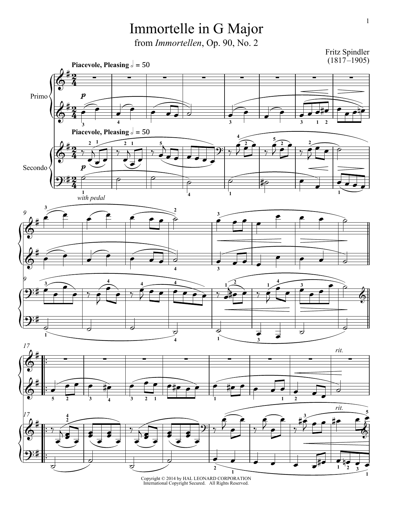 Learn to play Bradley Beckman Immortelle In G Major sheet music for Piano Duet in minutes. Bradley Beckman Immortelle In G Major sheet music notes and chords. Download Printable PDF.