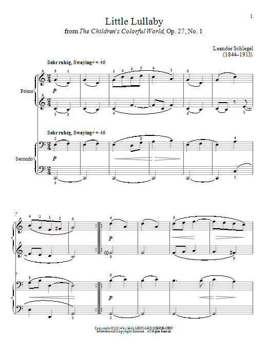 Bradley Beckman Little Lullaby sheet music notes and chords. Download Printable PDF.