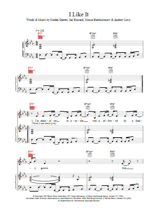 The Brand New Heavies I Like It sheet music notes and chords. Download Printable PDF.