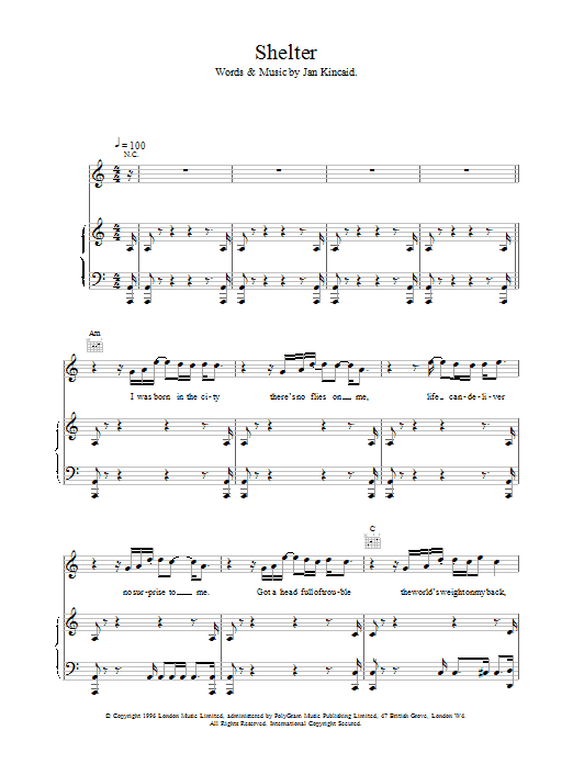 The Brand New Heavies Shelter sheet music for Piano, Vocal & Guitar in minutes. Price: 7.8900$ The Brand New Heavies Shelter sheet music notes and chords. Download Printable PDF.