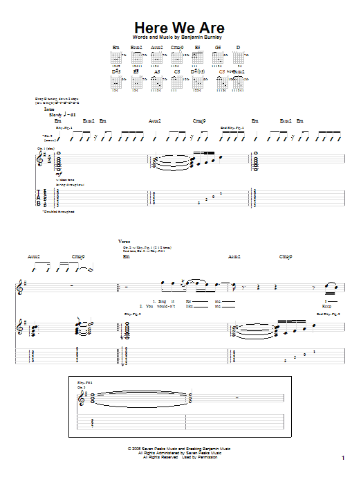 Breaking Benjamin Here We Are sheet music notes and chords. Download Printable PDF.