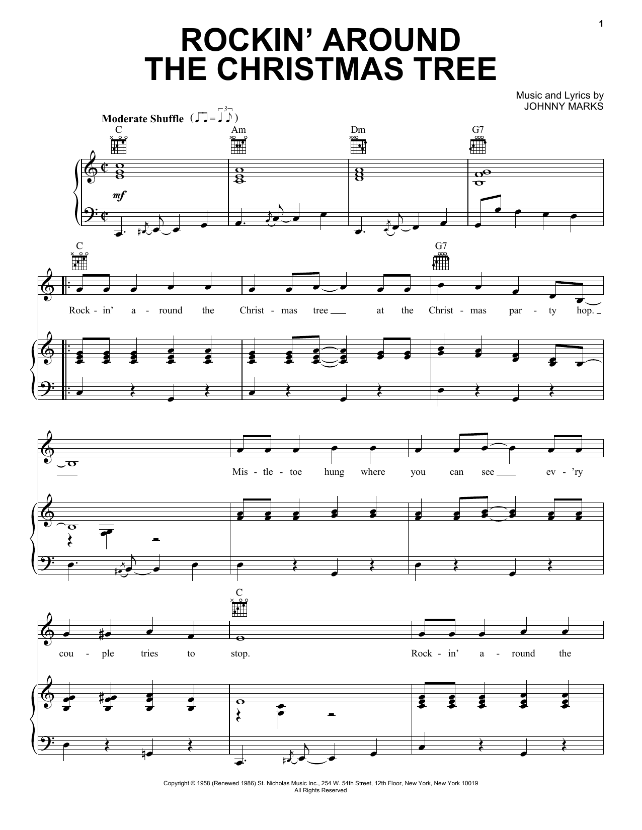 Brenda Lee Rockin' Around The Christmas Tree sheet music notes and chords. Download Printable PDF.