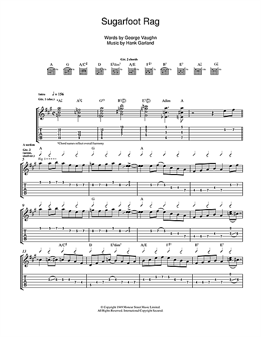 Brent Mason Sugarfoot Rag sheet music notes and chords arranged for Guitar Tab