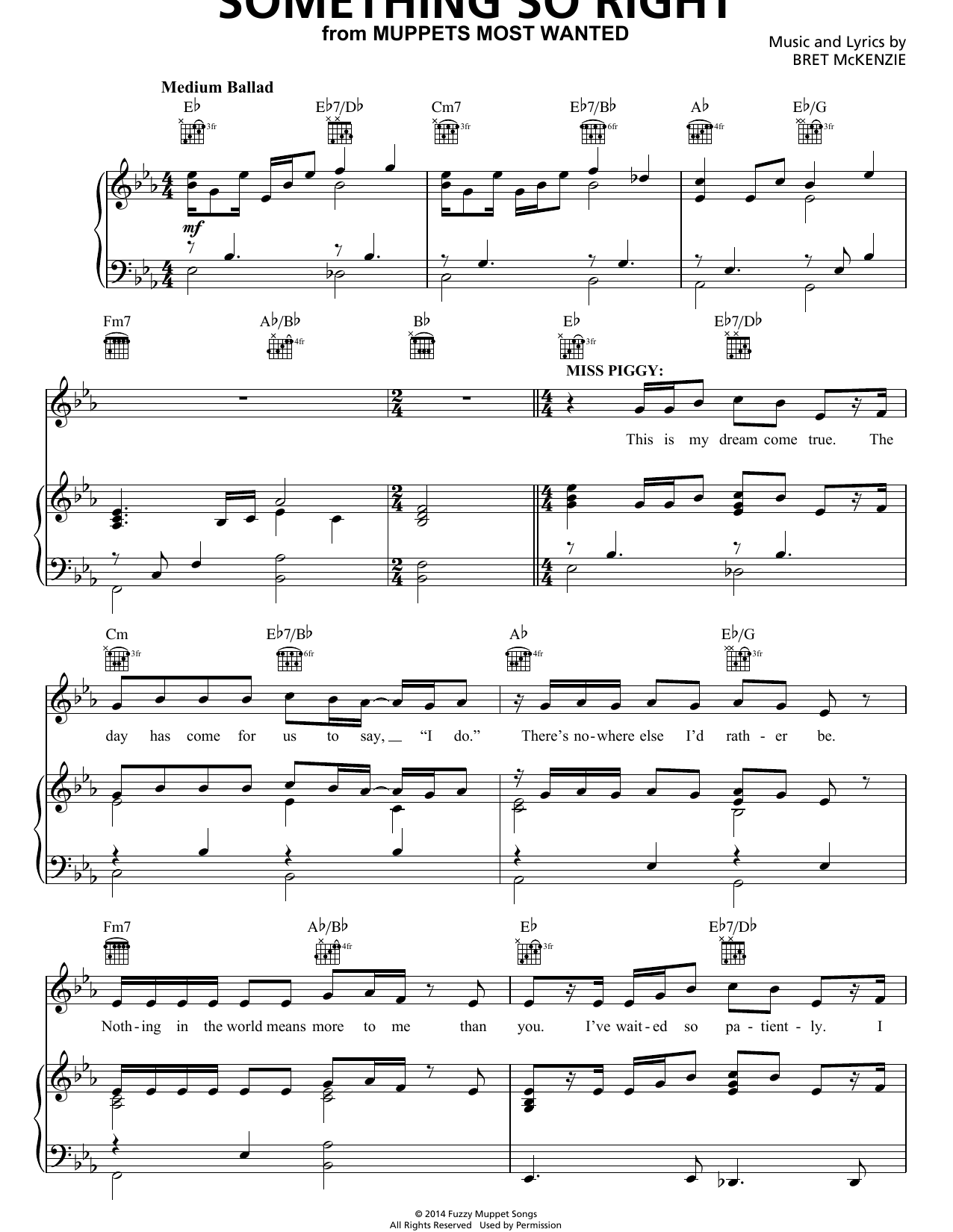 Bret McKenzie Something So Right sheet music notes and chords. Download Printable PDF.