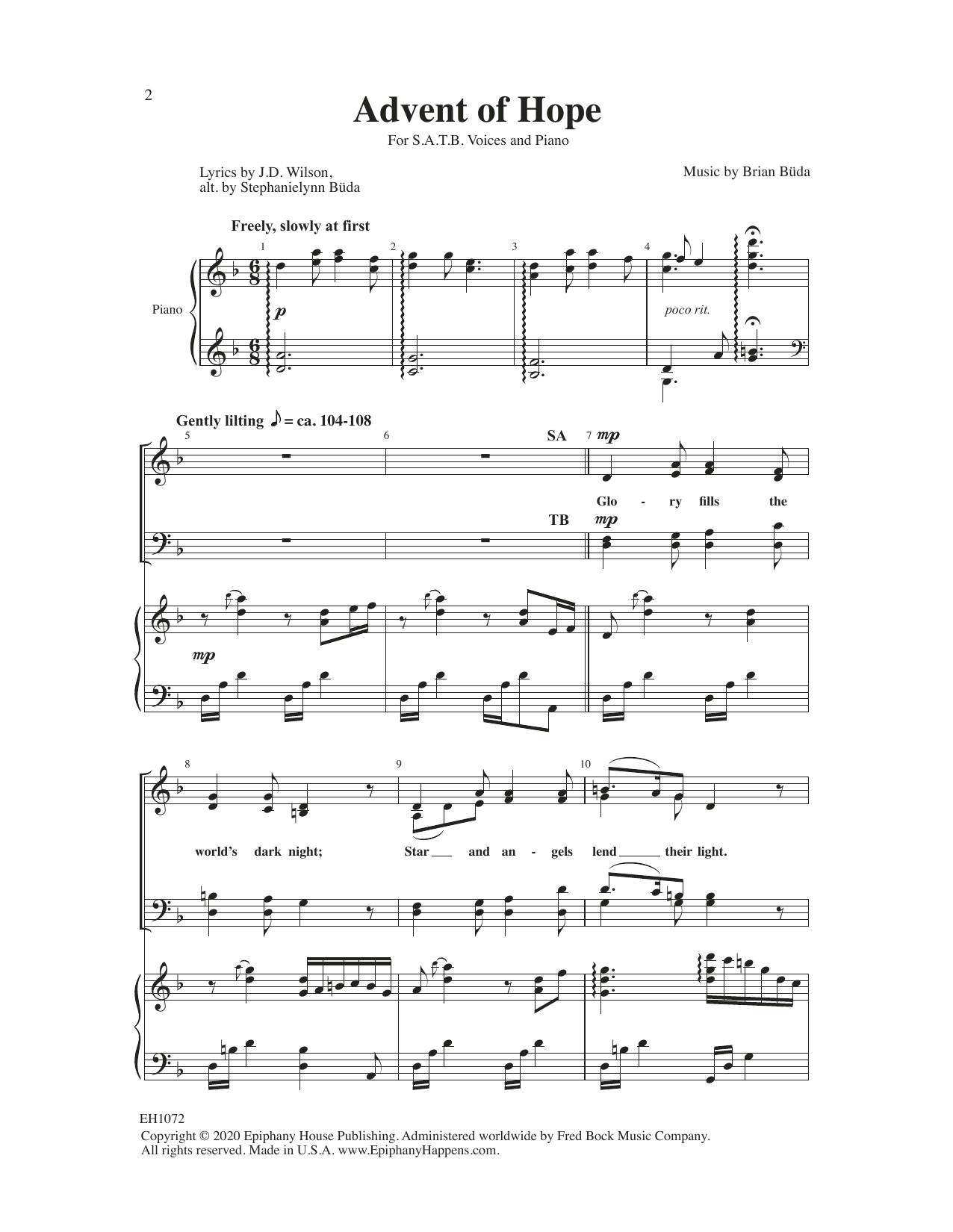 Brian Büda Advent Of Hope sheet music notes and chords. Download Printable PDF.