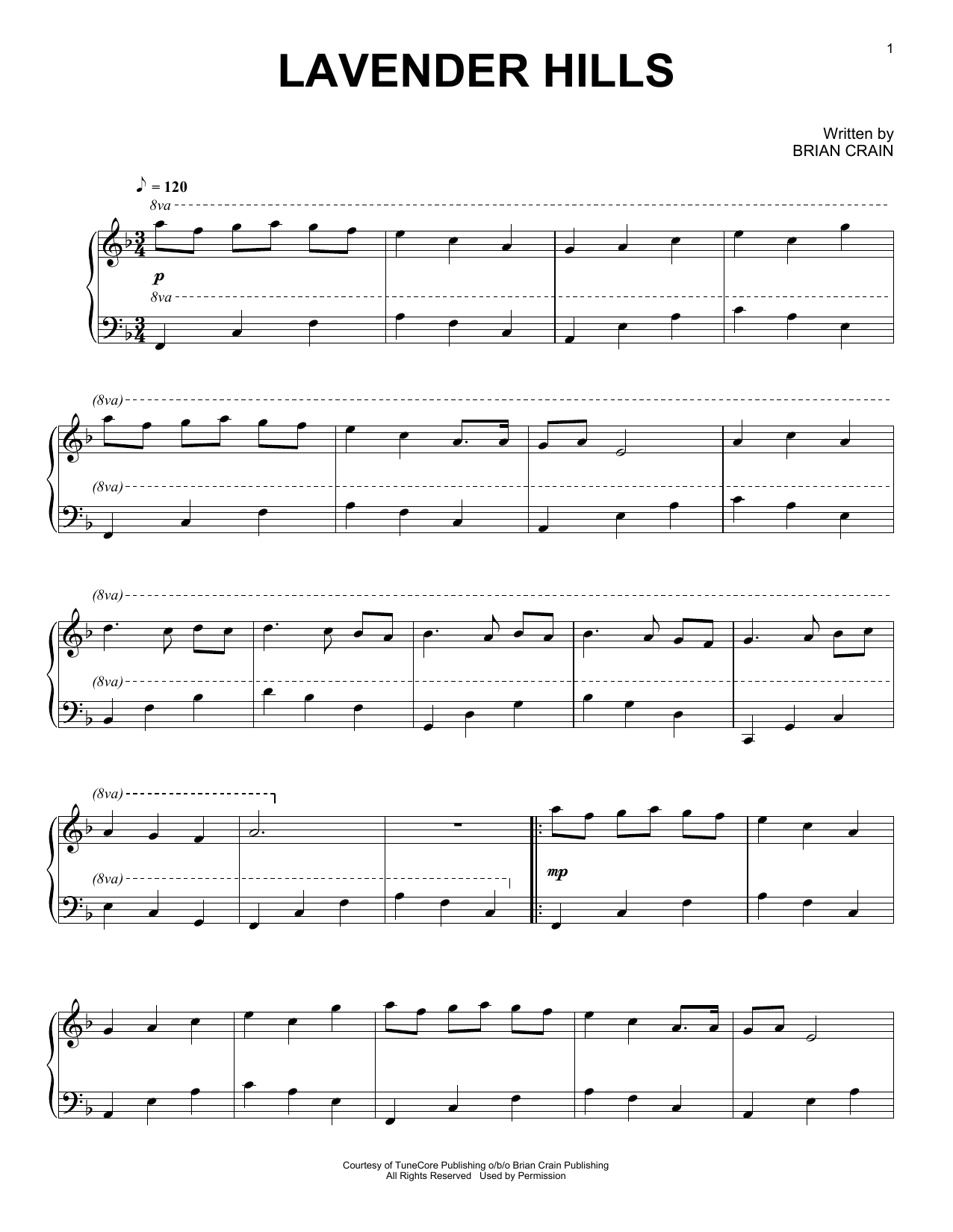 Learn to play Brian Crain Lavender Hills sheet music for Piano Solo in minutes. Price: 7.7900$ Brian Crain Lavender Hills sheet music notes and chords. Download Printable PDF.