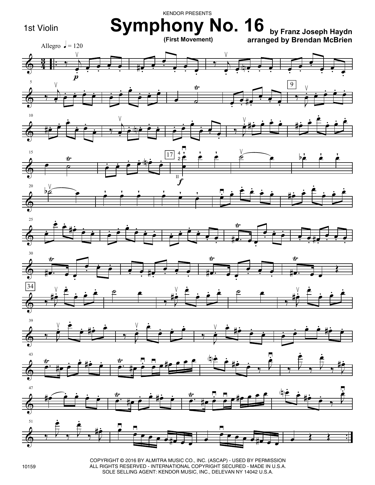 Learn to play Brian McBrien Symphony No. 16 (First Movement) - 1st Violin sheet music for Orchestra in minutes. Brian McBrien Symphony No. 16 (First Movement) - 1st Violin sheet music notes and chords. Download Printable PDF.