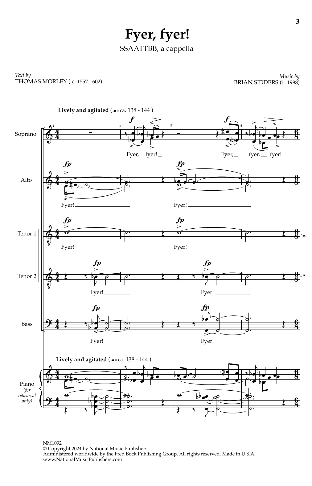 Brian Sidders Fyer, fyer! sheet music notes and chords. Download Printable PDF.