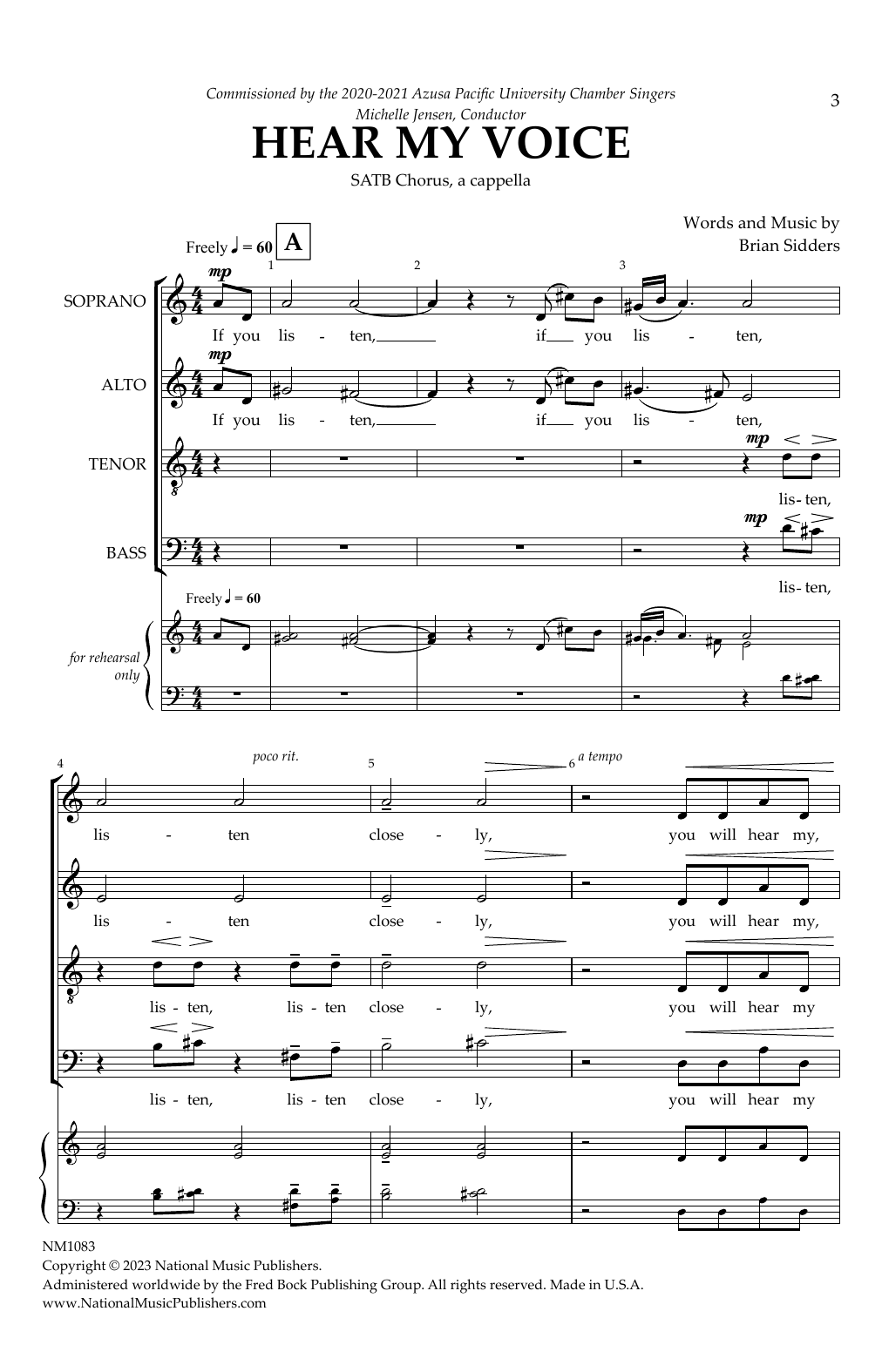 Brian Sidders Hear My Voice sheet music notes and chords. Download Printable PDF.