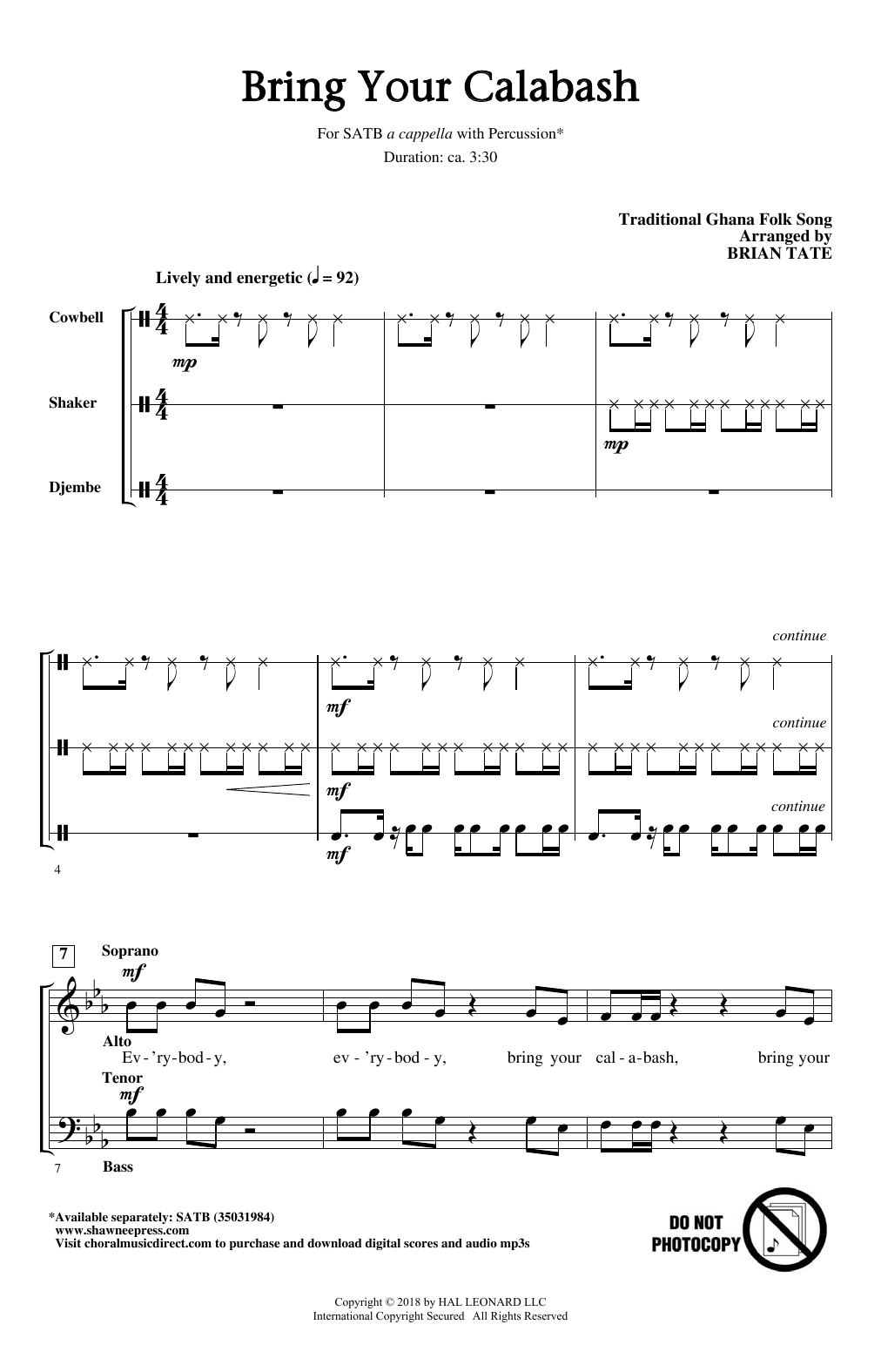 Brian Tate Bring Your Calabash sheet music notes and chords. Download Printable PDF.