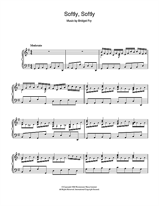 Bridget Fry Softly, Softly sheet music notes and chords. Download Printable PDF.