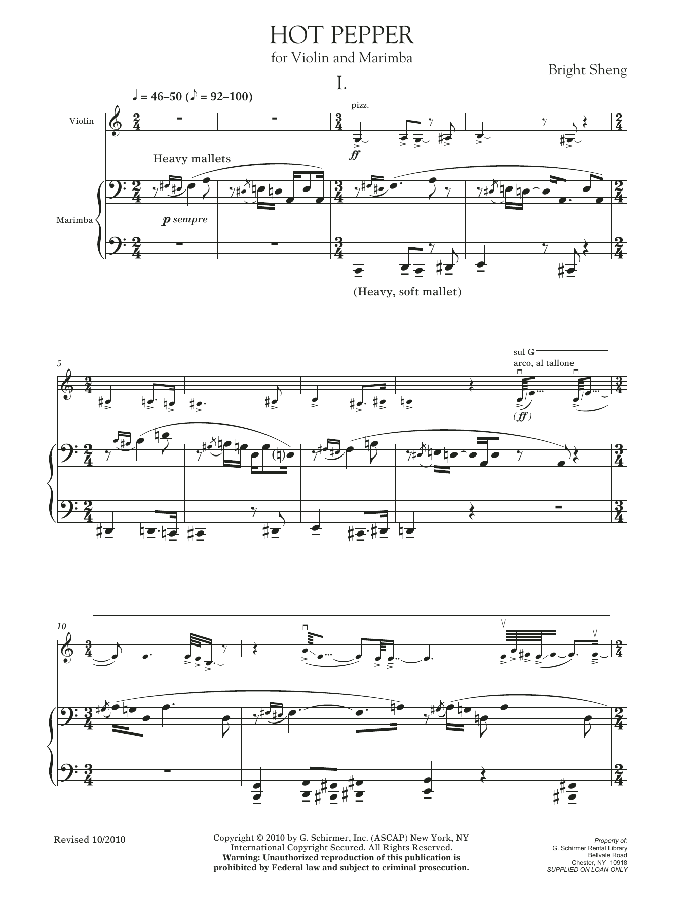 Learn to play Bright Sheng Hot Pepper sheet music for Instrumental Duet in minutes. Price: 6.9900$ Bright Sheng Hot Pepper sheet music notes and chords arranged for Instrumental Duet