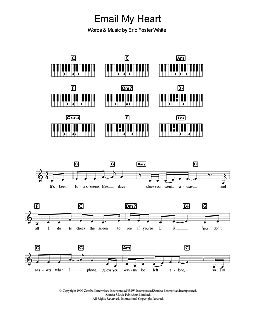 Britney Spears Email My Heart sheet music notes and chords. Download Printable PDF.