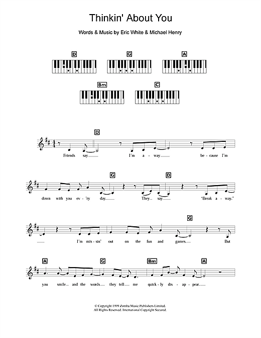 Learn to play Britney Spears Thinkin' About You sheet music for Piano Chords/Lyrics in minutes. Price: 3.9900$ Britney Spears Thinkin' About You sheet music notes and chords arranged for Piano Chords/Lyrics