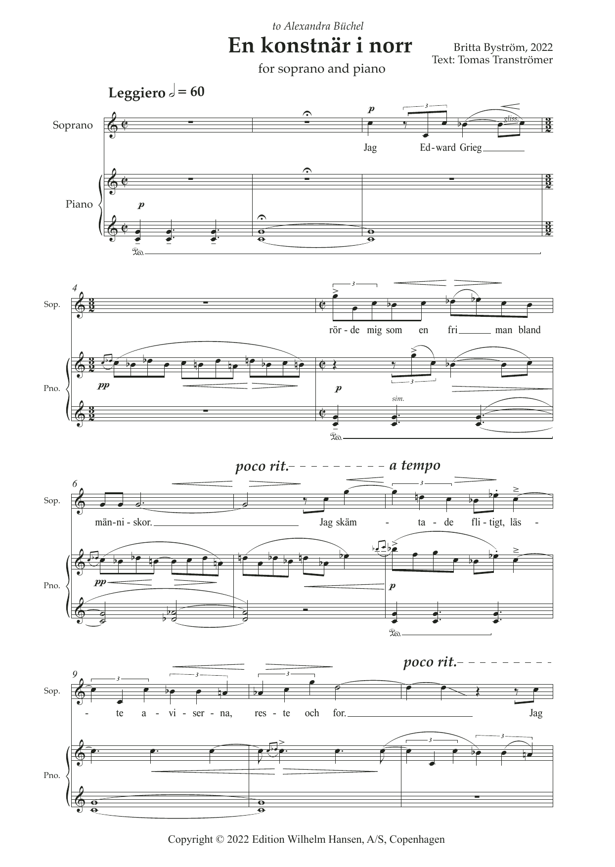 Britta Byström En Konstnar I Norr sheet music notes and chords. Download Printable PDF.