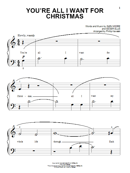 Learn to play Brook Benton You're All I Want For Christmas sheet music for Beginning Piano Solo in minutes. Price: 6.9900$ Brook Benton You're All I Want For Christmas sheet music notes and chords arranged for Beginning Piano Solo